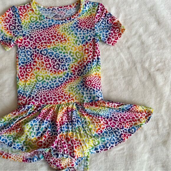 Posh Peanut Lisa Frank I Love Rainbow Leopard Twirl Bodysuit 18-24 Months - Picture 2 of 7